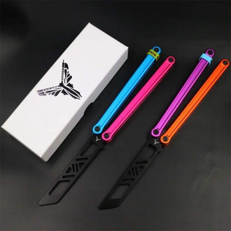 

Balisong Trainer Glidr Antarctic Cloned By XDYY Butterfly Knife with Comb Head Sandwich Handles Zen Pins Structure