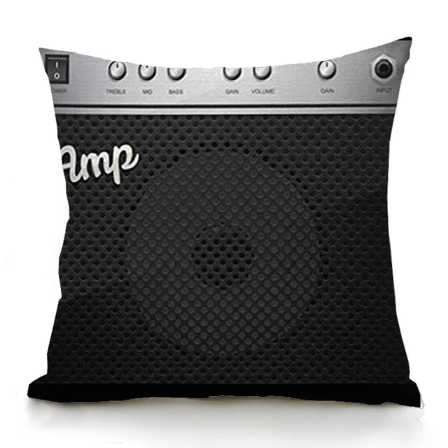 Unique Black Guitar Music Pillow Case Speaker Piano Rock Pillowcases