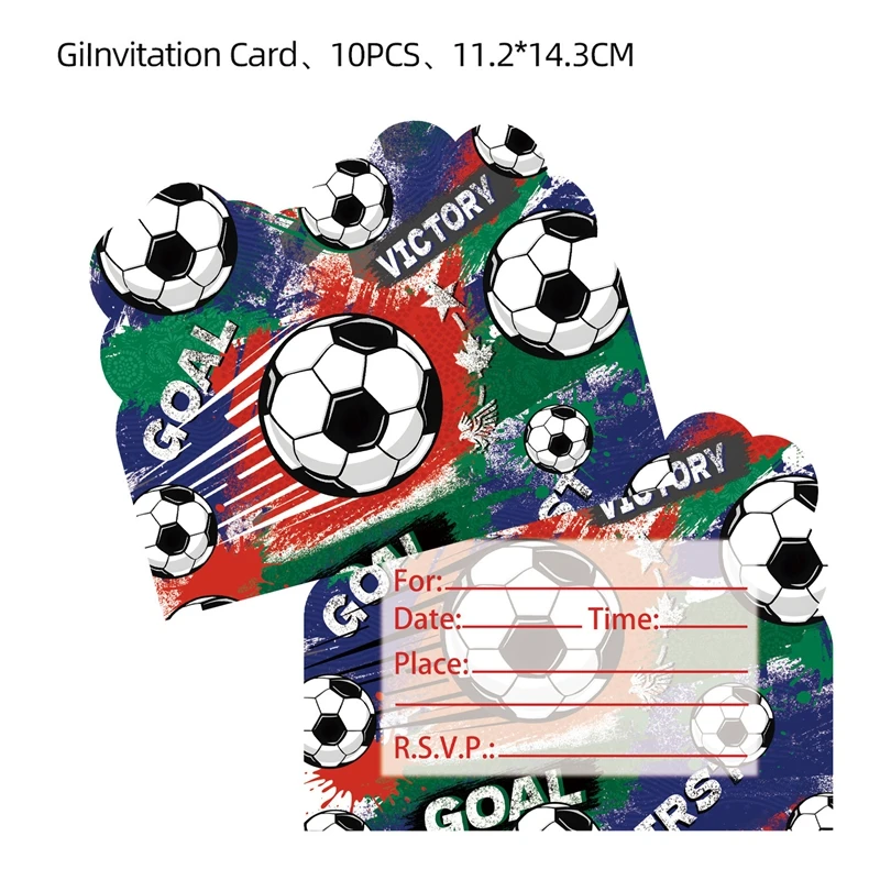 Geburtstags-Fußball-Dekoration, Fußball-Themen-Teller, Servietten, Tischdecke, Geschenktüte für Kinder, Jungen, Fußball-Geburtstagsparty, Luftballons – Detail 12