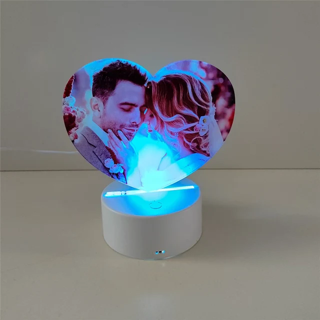 Custom Printing Night Lamp Sublimation Acrylic Blank Rose Lantern Wedding  Gift 