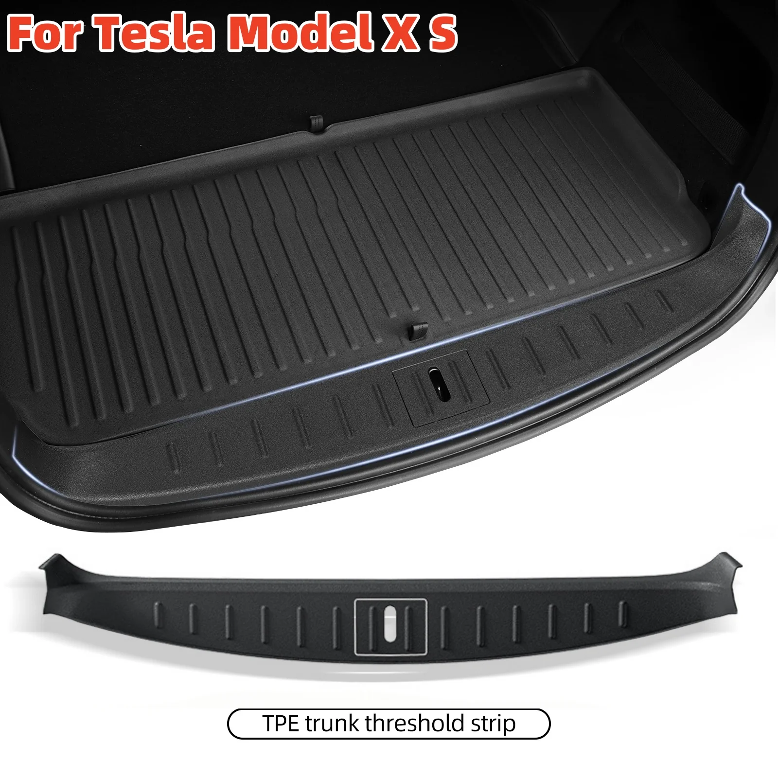 

Trunk Protector Guard For Tesla Model X S Anti-Scratch Mat Rear Cargo Threshold Sill Cover Bumper ABS Organizer Pad Accessories