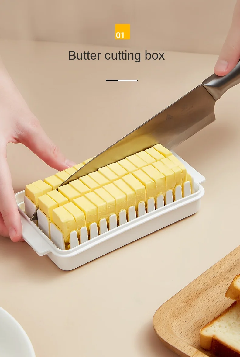 Description Picture 2 of itemButter Cutting Box Slicing Storage Baked Cheese Auxiliary Covered Knife Cutter Convenient household products simple Organizer