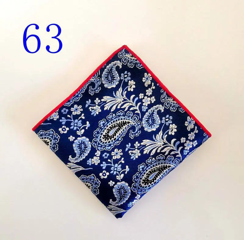 Fashion Silk Pocket Square 23*23cm Paisley Striped Floral Hanky For Man Business Wedding Blue Yellow Handerkerief Costume