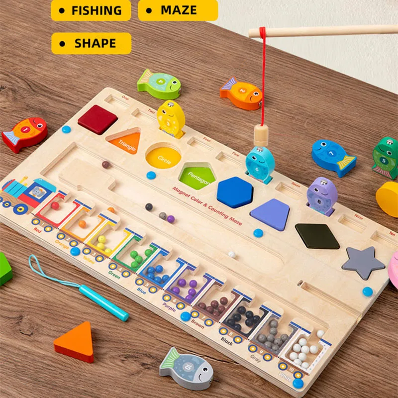 Gioco Montessori Labirinto Magnetico Legno - Per Bambini 3-6 Anni