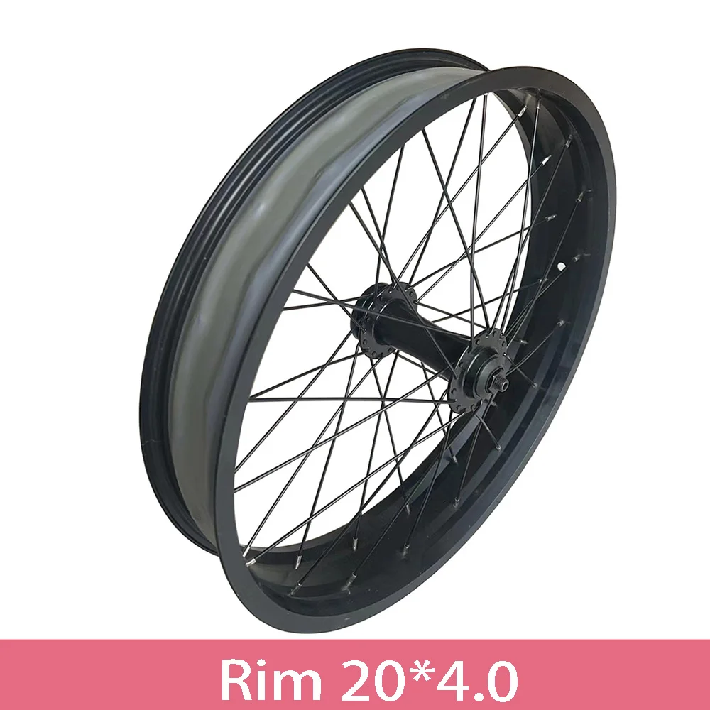 Bike Wheelset 20x4.0 Front Fat Bike Wheel Bicycle 20 Inch Double Bearing Hub 36x12G Spokes 135mm Dropout Disc Brake Fatbike Front Rim Set