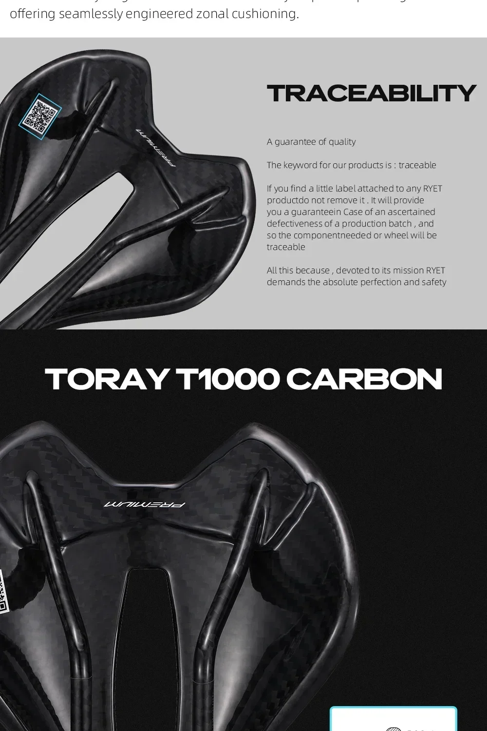 Description Picture 5 of item2025 RYET Carbon 3D-printed Ultralight Bicycle Saddle Bike Saddle For Men Women Triathlon Road MTB Mountain Gravel  Saddle