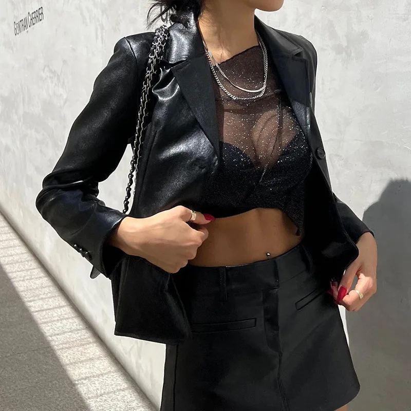 Top corto de un solo hombro con purpurina negra transparente, ajustado, liso, para mujer, top sexy de malla Y2K para fiesta, verano 2025