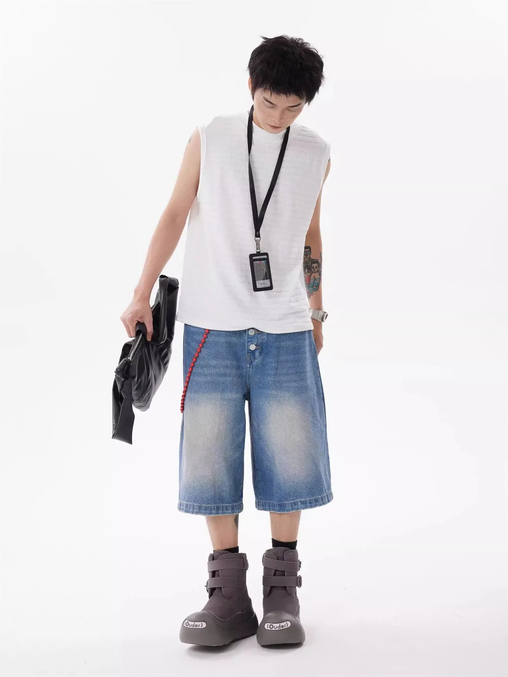  Jorts Y2k  û, Ƽ ƮƮ ,  ׶̼   ݹ