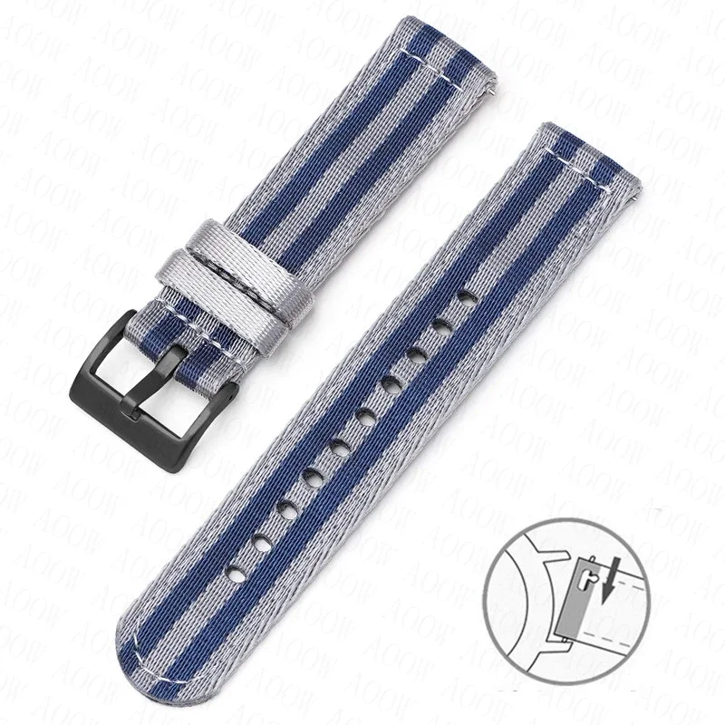 Soft Nylon Quick Release Canvas Watch Strap - Multiple Sizes Available