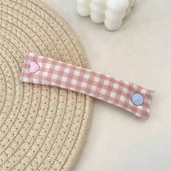 ผ้า Bowknot Grid Data Cable Tie INS ผ้าสายไฟ, น่ารักนํากลับมาใช้ใหม่สายรัดสําหรับหูฟัง/สายข้อมูล 17