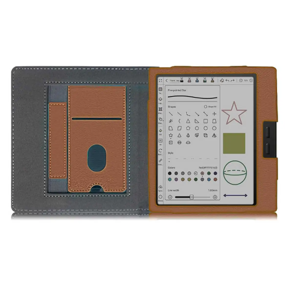 Premium PU Leather E-Reader Case with Hand Strap and Kickstand