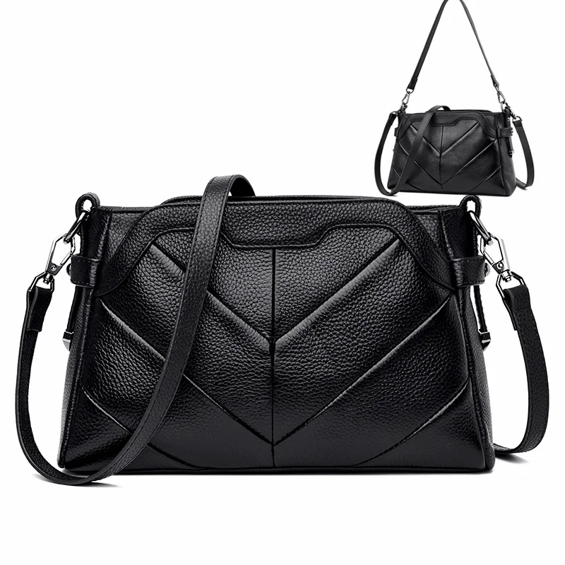 Designer 3 Layers Cow Leather Totes Bag Vintage Genuine Leather