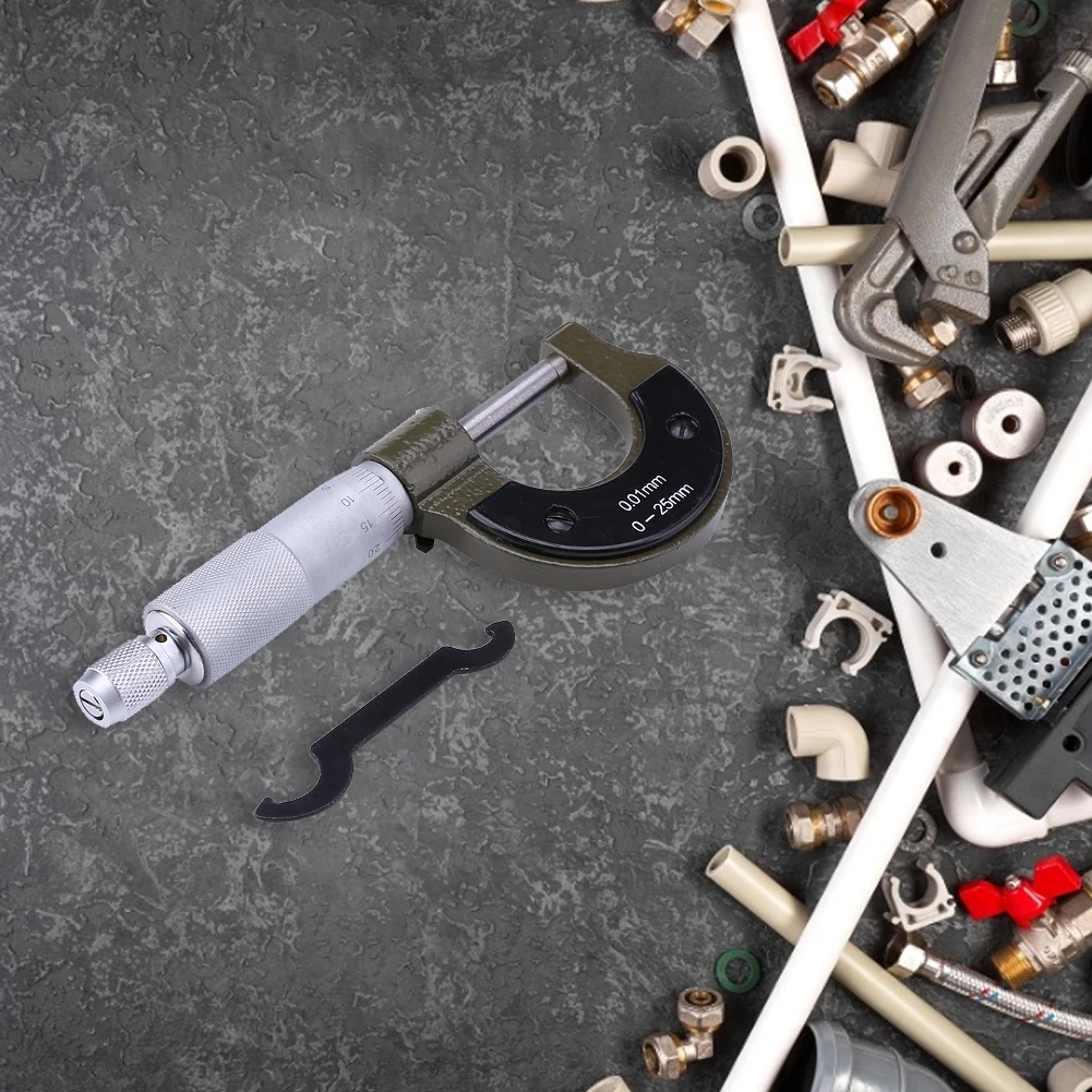 실용적인 게이지 마이크로미터 탄소강 외부 마이크로미터 정밀 도구 마이크로미터 게이지 미터 정확한 측정 도구