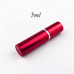 Compact Refillable Perfume Spray Bottle with Aluminum Case, 5ml - 10ml Capacity (5ml Red)