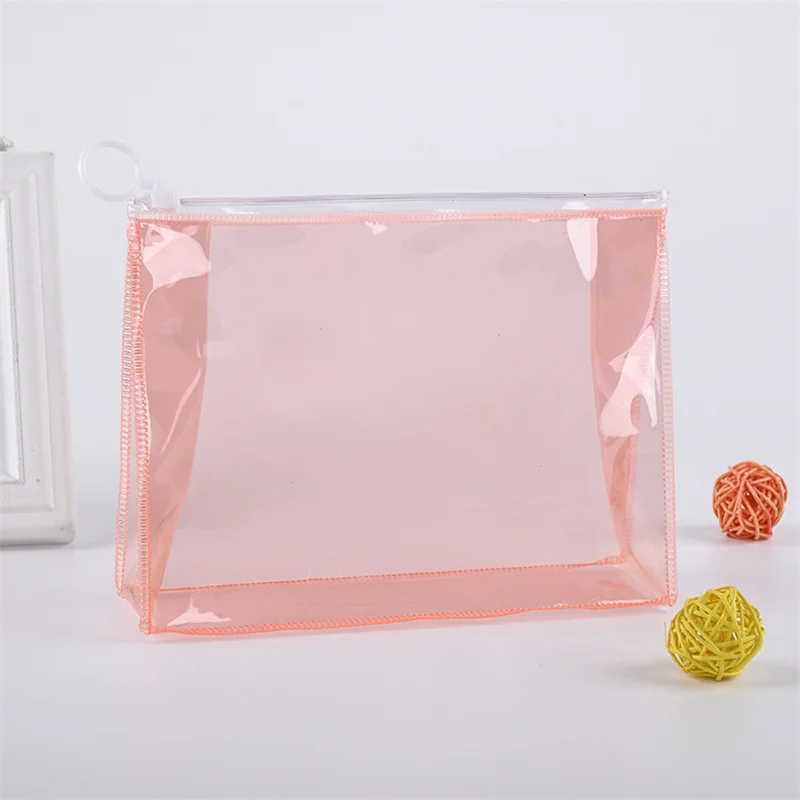 100 Teile/los Transparente PVC Zipper Tasche Kunststoff Kosmetik Tasche Student Schreibwaren Taschen Reise Waschen Lagerung Taschen 20x5x15 cm – Detail 8