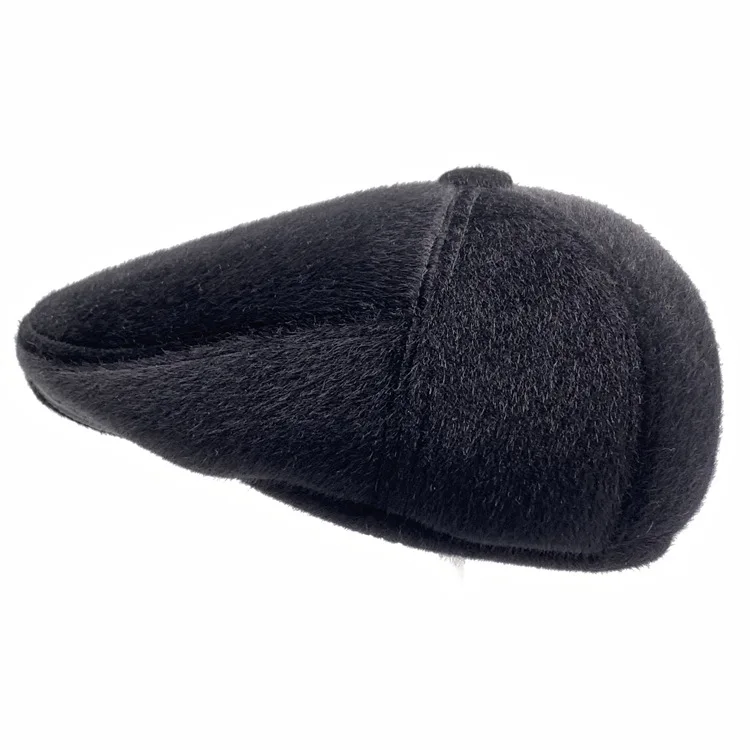 

Fashion Hat Middle-aged Elderly Imitation Sable Hair Forward Cap Winter Round Ear Old Outdoor Warm Padded Men Duck Tongue Party