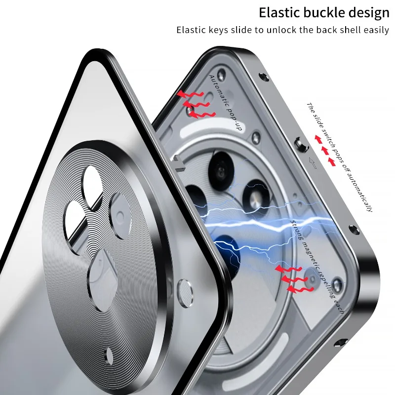 Enhanced Aluminium Alloy Metal Frame Bumper with Tempered Glass Back Case Cover