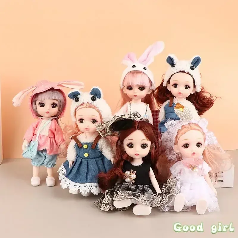 16cm Mini Fashion Doll, Girl Activity Joint Dress Up Doll Toy, Fashion Dress Up Doll Toy