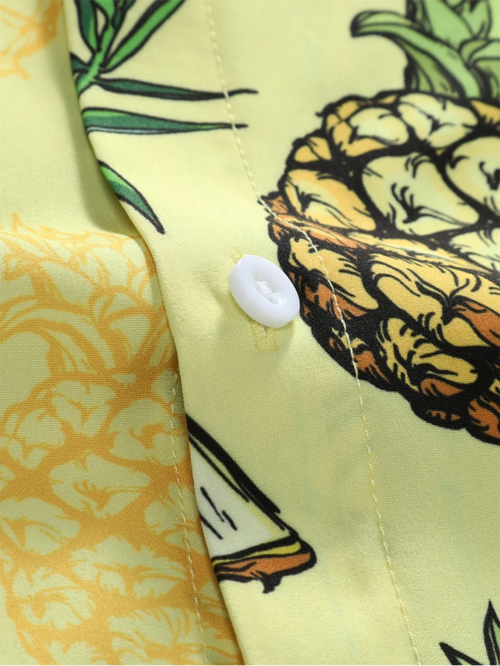 Camicia hawaiana 4XL da uomo a maniche corte con bottoni