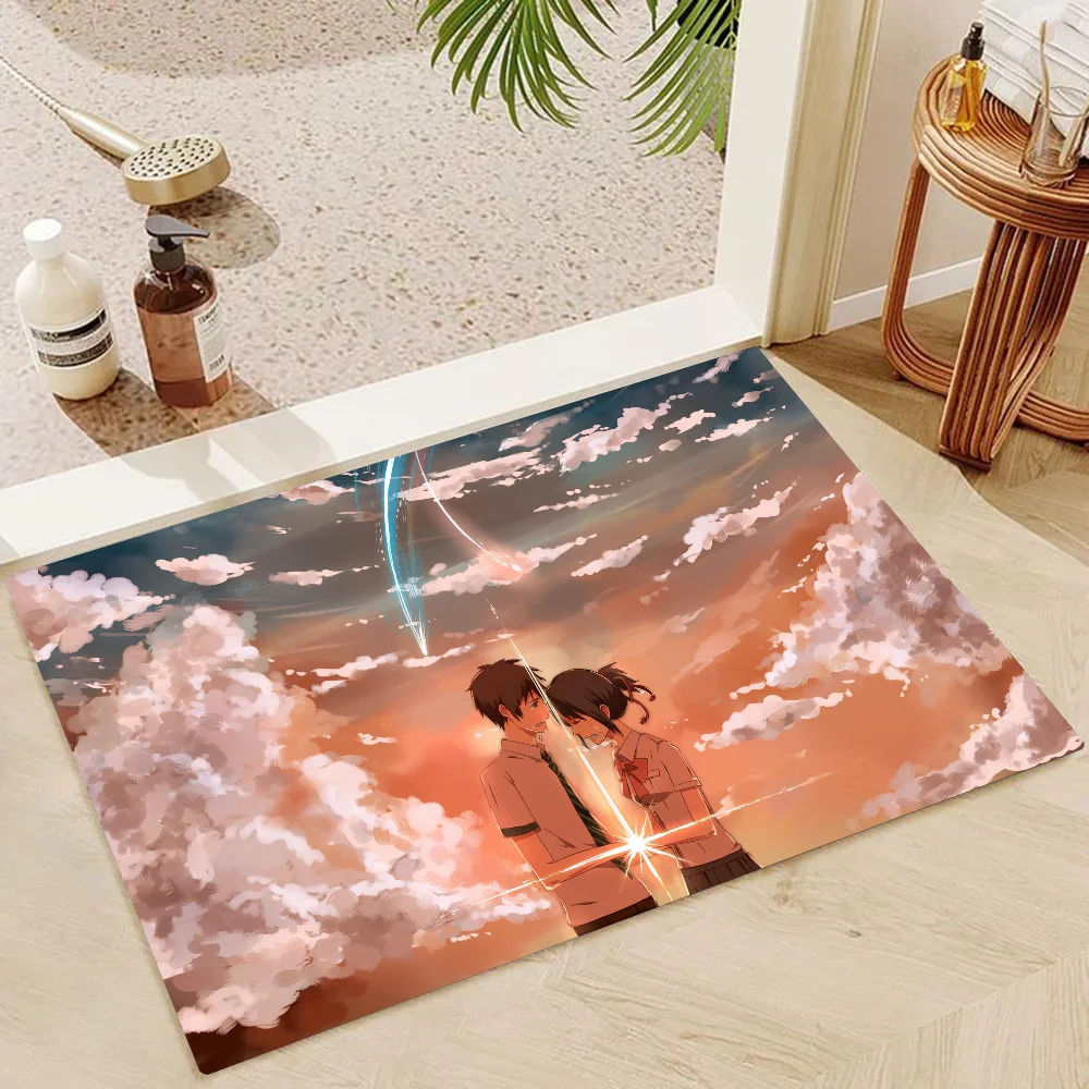 1pc Anime Your Name Bathroom Absorbent Mats Anti-Slip Mats Home Decor Supplies Carpets Home Kitchen Floor Mats 4