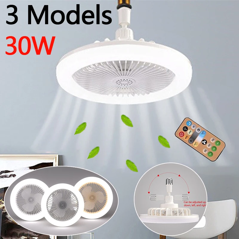 Ceiling Fan LED Ceiling Fan Lights LED Fan Light 30W Ceiling Fan With Lamp E27 Light Remote Control Aromatherapy Fan Lamp Bedroom Living Silent Ceiling With Lighting