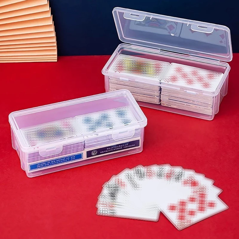 Plastic Card Storage Box Household Transparent Poker Case Large Capacity