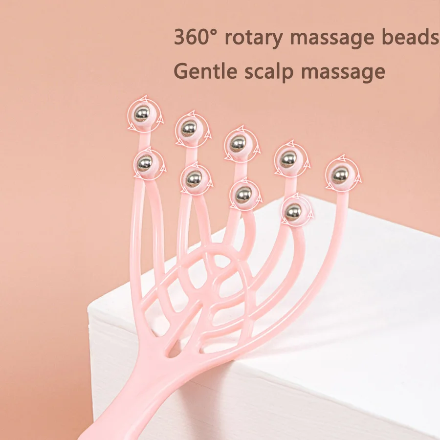9 Claws Head Massger Streamlined Ball Deep Stress Relaxation Scalp Massager Handheld Spa Massage Roller Health Stress Relief Aid