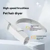 Secador de pelo portátil para mascotas, de alta potencia, bajo consumo, silencioso, colgante al cuello