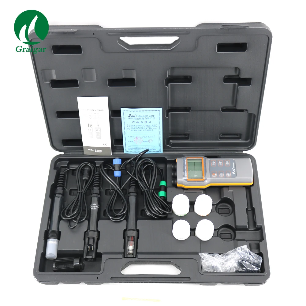 

Professional AZ86031 Portable Water Quality Meter Dissolved Oxygen Tester PH Conductivity Salinity Temperature Meter