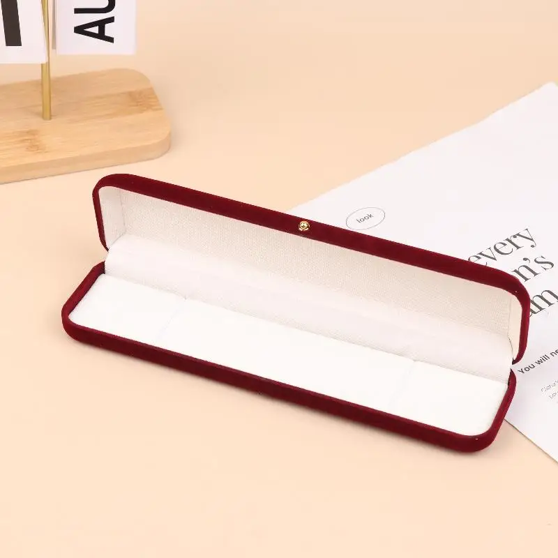 ●1PCS Flocking Gold Buckle Jewelry Box Pendant Ring Necklace Earring Bracelet Display Storage Box Luxury Feelings Packaging Box