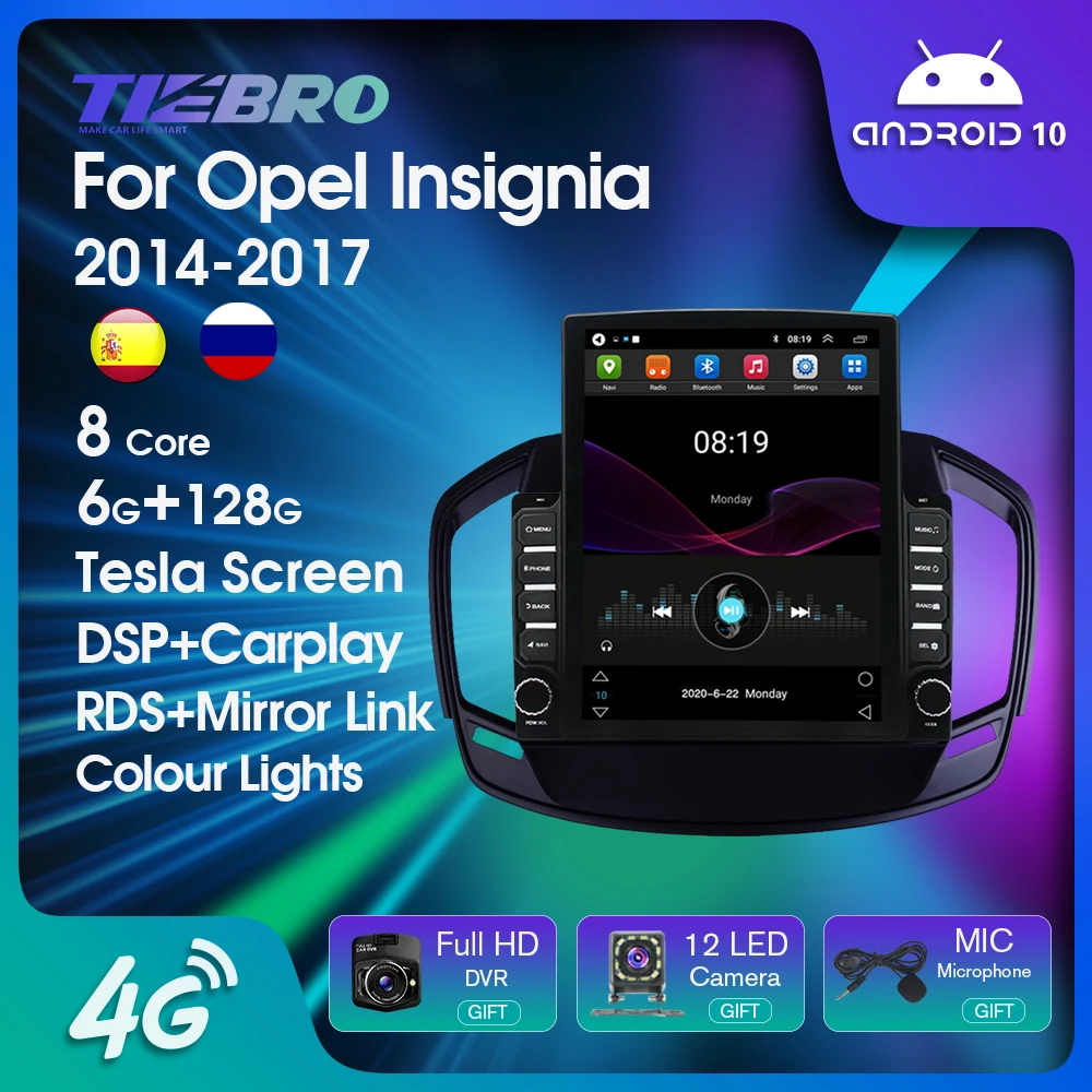 Radio Android 15 Para Opel Insignia 2008-2012 - Pantalla Táctil 9" 2 DIN Con GPS, CarPlay, Android Auto Y Cámara Trasera