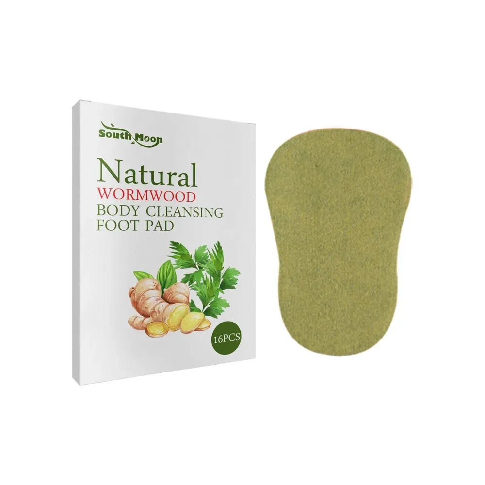 Detox Foot Patches Pads Natural Herbal Wormwood Artemisia Argyi 16pcs Feet Body Toxins Cleansing Relieve Stress natural herbal foot pads,foot pads