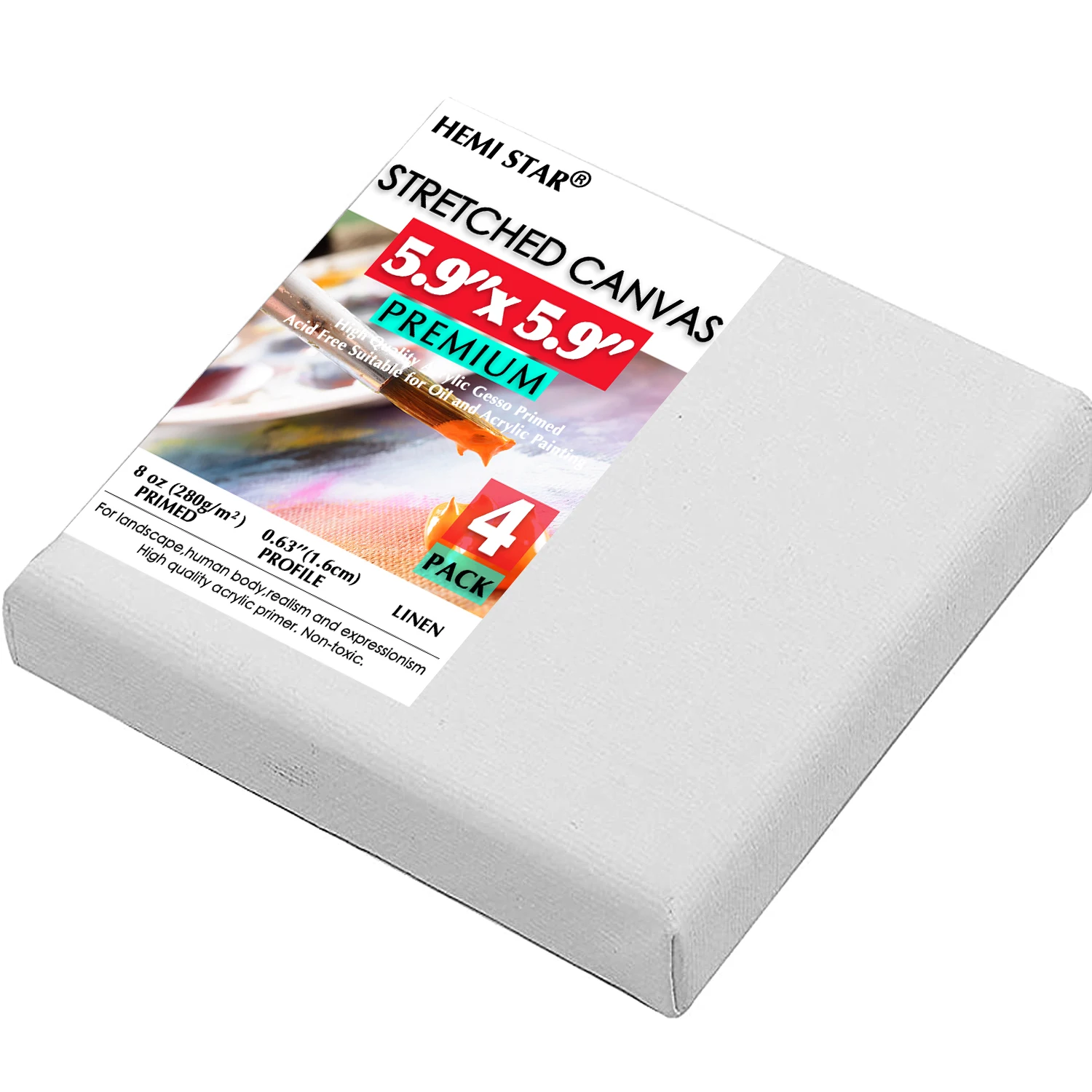 4 Pack Stretched Canvases for Painting Linen Blank Canvas 15x15cm-5.9x5.9in  Blank Canvas Boards for Painting 8 oz Gesso-Primed - AliExpress