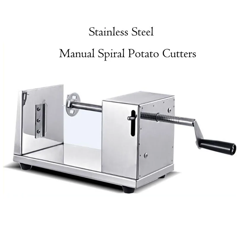 Manual Stainless Steel Potato Slicer Chips Cutter Manual Tornado Potato Machine Spiral Twisted Makers DIY Vegetable Slicers