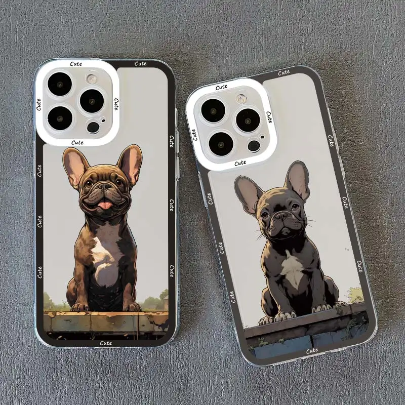Dog Sea Wave Clear Transparent Phone Case Cover