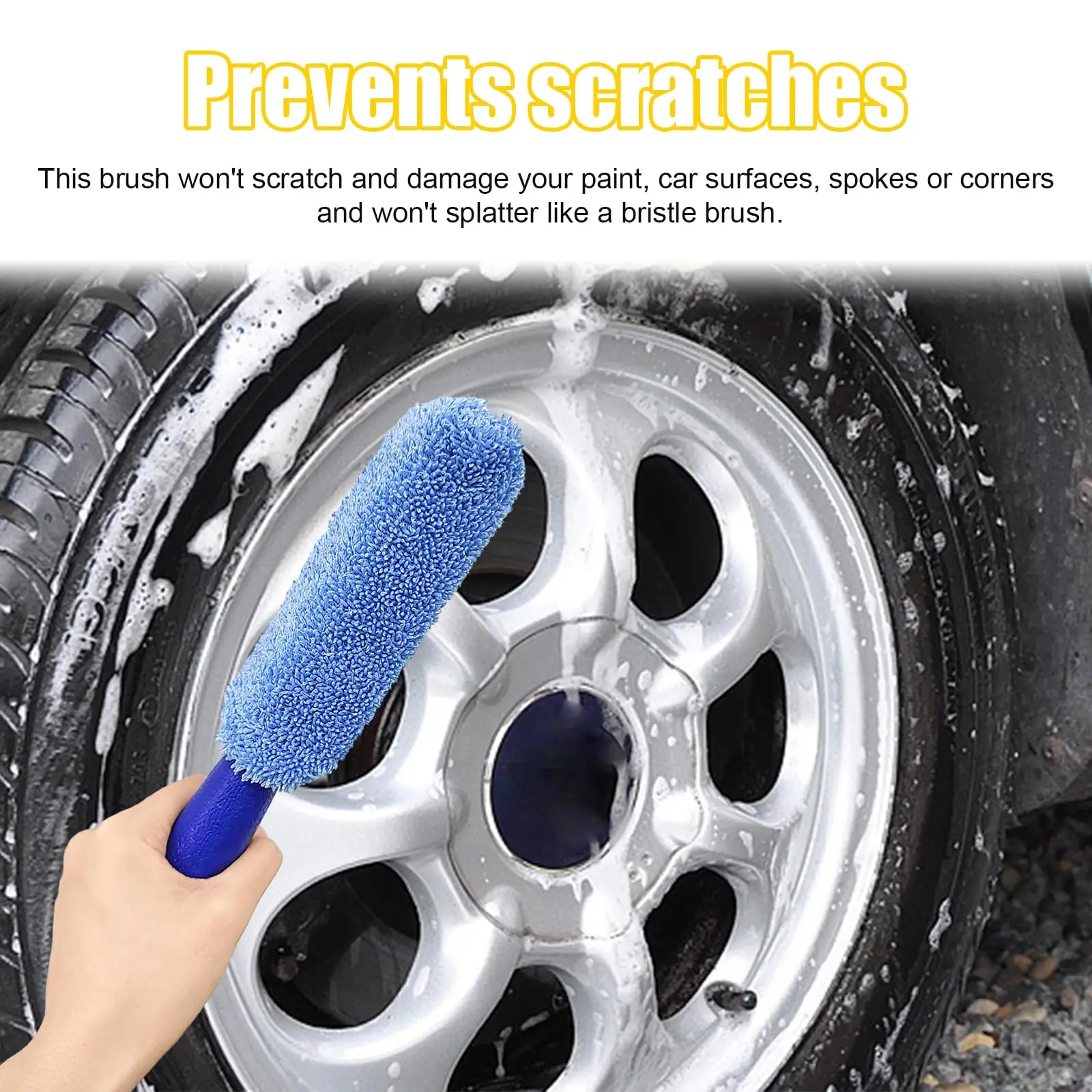 Microfiber Braid Twist Cloth Can Be Hung Car Cleaning Tools Long Handle Car Wash Brush Tire Brush Wheel Hub Supplies