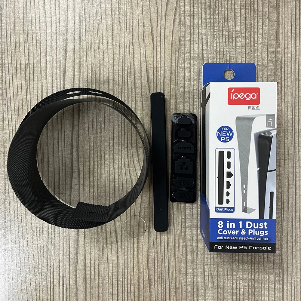 8 Pcs Anti-Dust Mesh PVC+Silicone Dustproof Net with Dust Plugs for Playstation 5 Slim Disc&Digital Edition for PS5 Slim Console