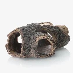 Vibrant Fish Tank Decoration: Rustic Resin Barrel and Tree Debris Ornament - 13.5x9x5.5cm (As shown)