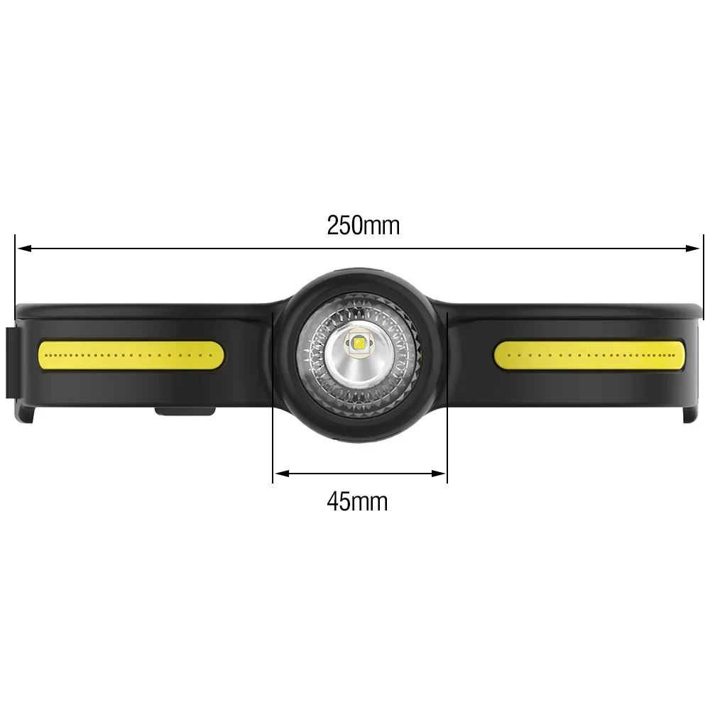 BORUiT GT10 550LM LED 헤드램프 타입-C 충전식 600mAh 스트립 헤드라이트 적색광 방수 캠핑 헤드 토치