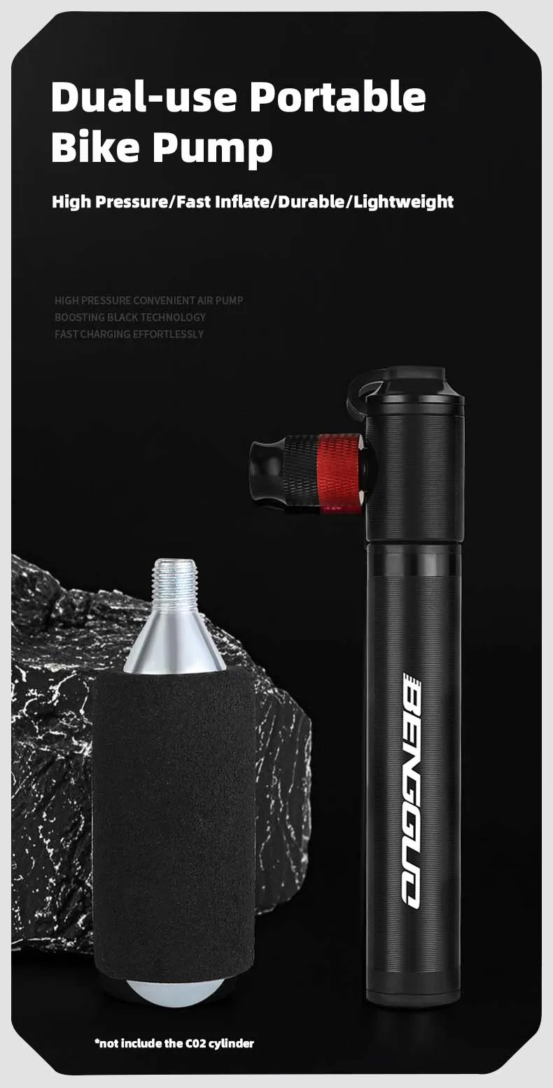 Description Picture 2 of itemDual-use CO2 Bicycle Pump Portable Aluminum Alloy Hand Tire Inflator High Pressure Road Bicycle Air Inflator Bike Accessories