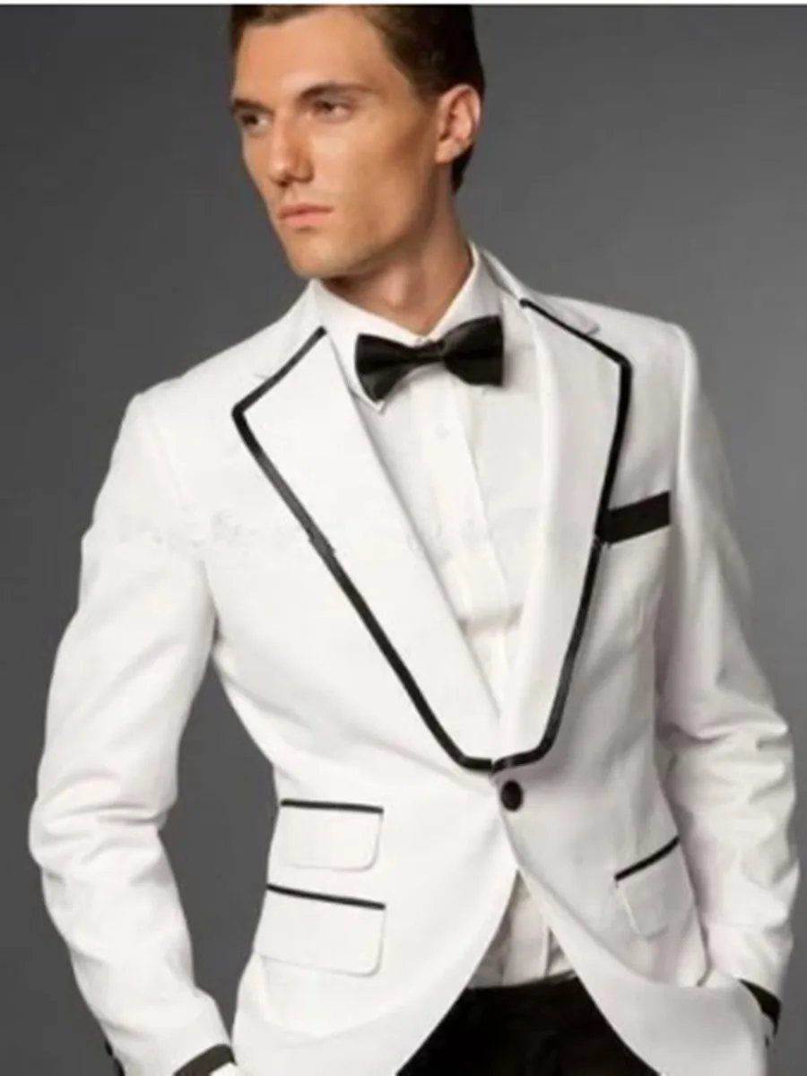 

Customize One Button Wedding Tuxedos Mens Suit Two Pieces Formal Business MensJacket Blazer ( Jacket+Pants+Tie) D300