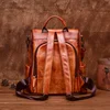 MOTAORA Vintage Large Capacity Women's Backpacks Anti Theft Genuine Leather Backpack Cowhide Woman Travel Luxury Bagpack Women 3