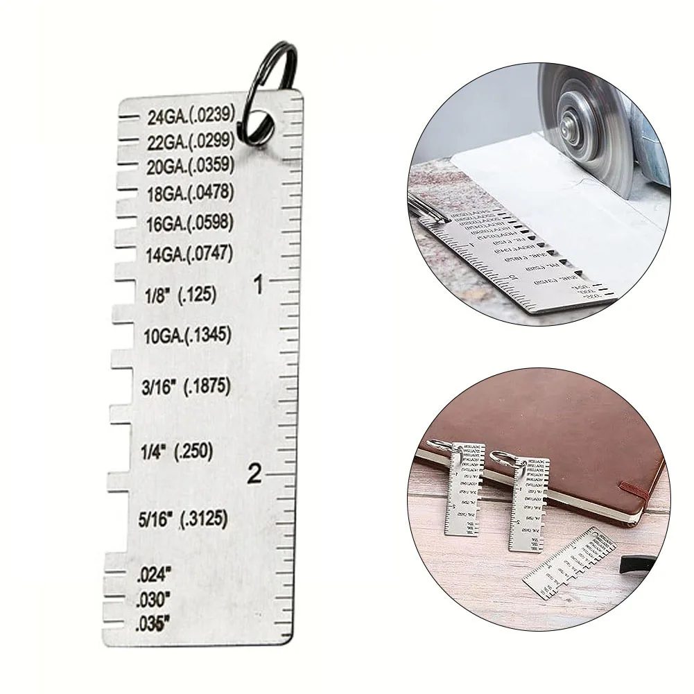 Stainless Steel Gauges Single Sided Material Wire Gauges Portable Welding With Keychain