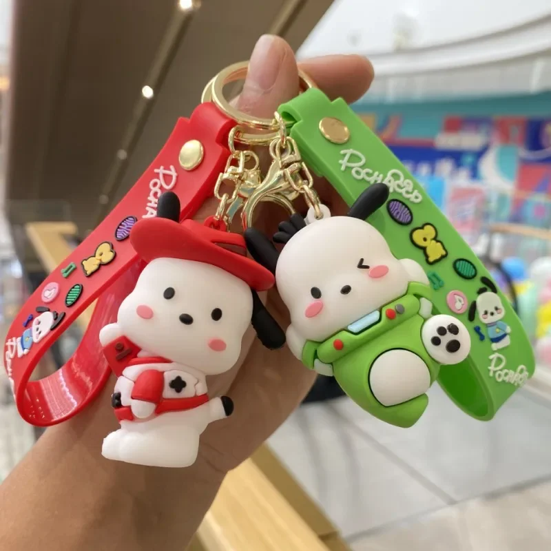 

Kawaii Sanrio Anime Pochacco Cute Cartoon Silicone Keychain Multi Style Pendant Children's Backpack Decoration Gifts for Girls