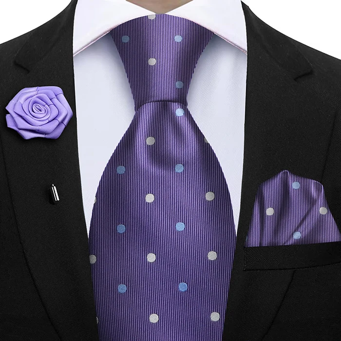 Herren-Krawatte, rot, grau, lila, kariert, Jacquard, gewebt, gestreift, Krawatte, Einstecktuch, Manschettenknöpfe, Sets für formelle Hochzeit, Geschäftsfeier – Detail 36