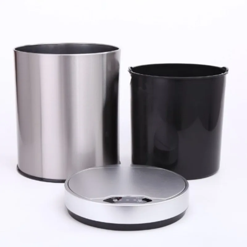 스테인레스 스틸 쉘 실내 쓰레기통 가정용 자동 지능형 감지 쓰레기통 방수 청소 도구 액세서리