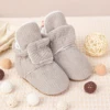 KIDSUN Baby Boy Girl Booties Newborn Fluff Toddler First Walkers Cotton Comfort Soft Anti-slip Infant Crib Shoes Socks Warm 3