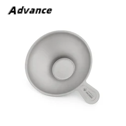 Portable Lightweight Titanium Tea Filter Funnel for Outdoor Camping and Home Use (Gray)