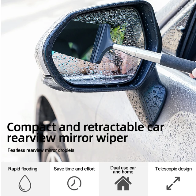 Rearview Mirror Wiper Retractable Portable Rubber Squeegee Cleaning Tools Car  Rearview Mirror Rain Remover for Auto Accessories - AliExpress