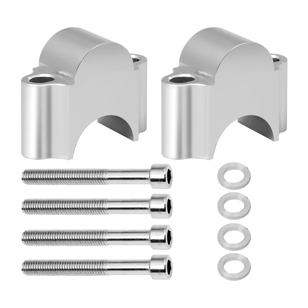 Universal Motorcycle Handlebar Riser Bar Mount Clamp Pair - 28mm & 22mm Sizes